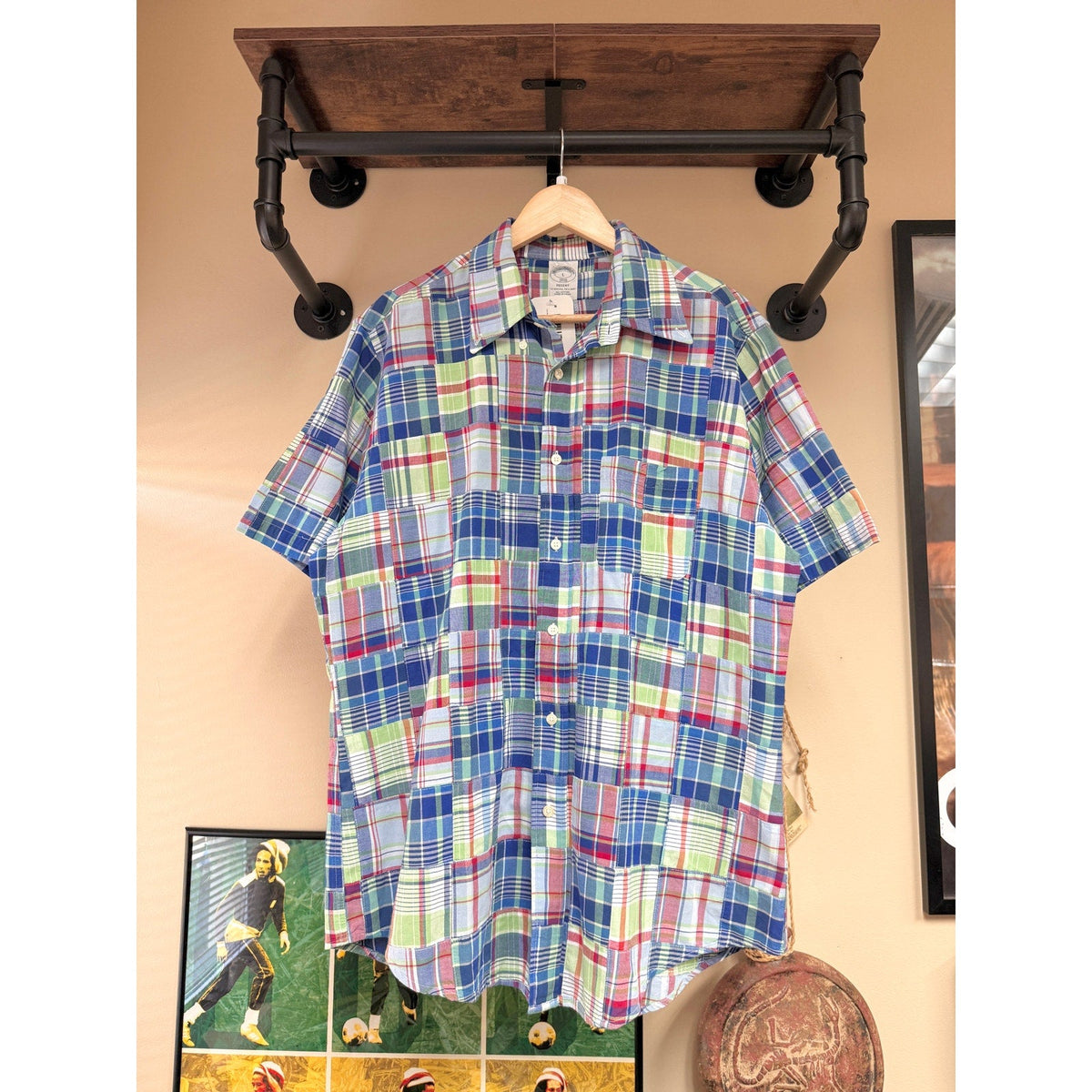 Y2K Brooks Brothers Short Sleeve Madras Patchwork Shirt