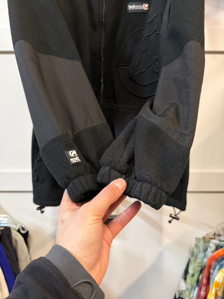 Y2K Ecko Unltd Black Fleece Jacket Sz XL
