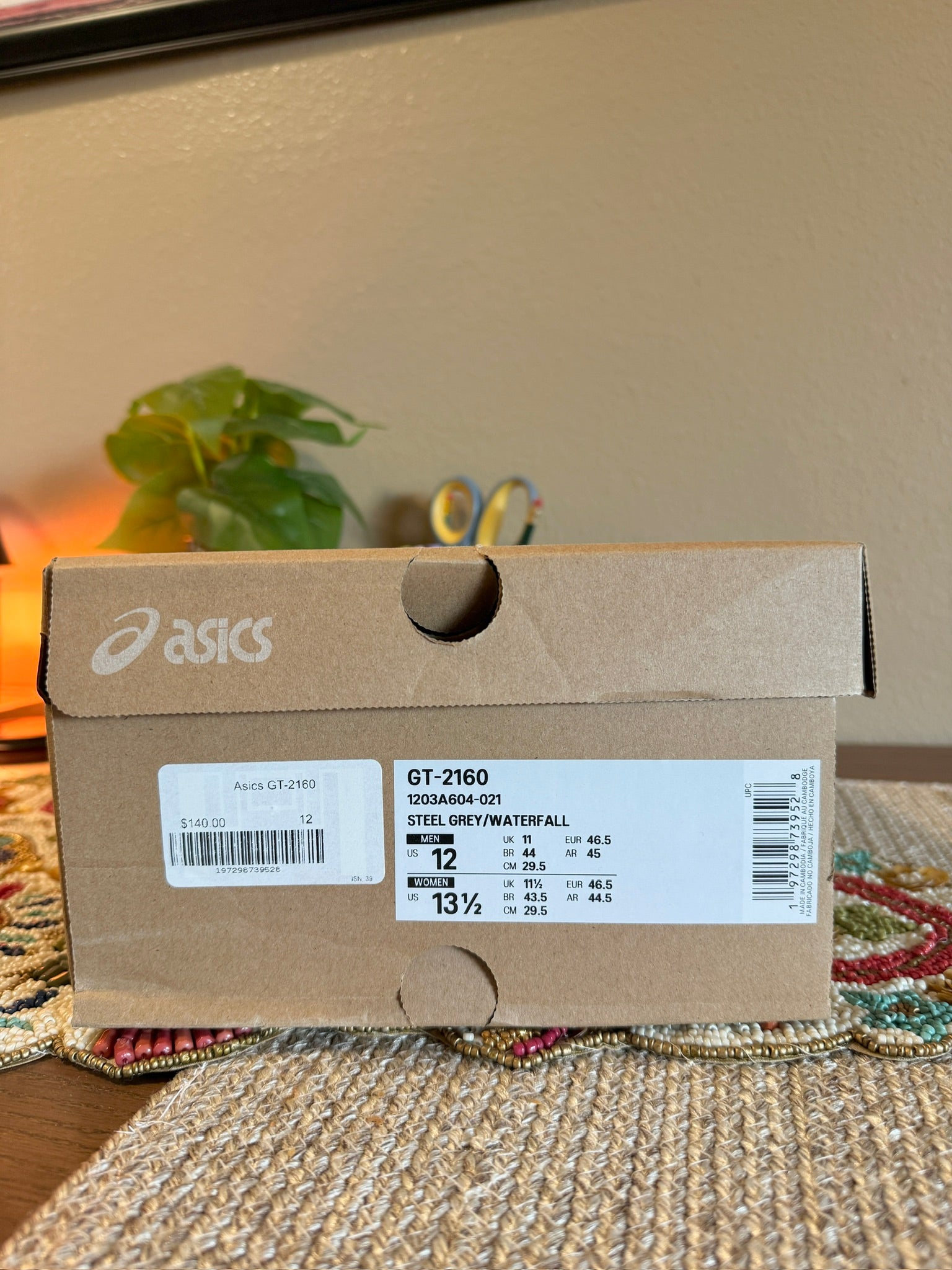 Asics GT-2160 Steel Grey Waterfall Size 12