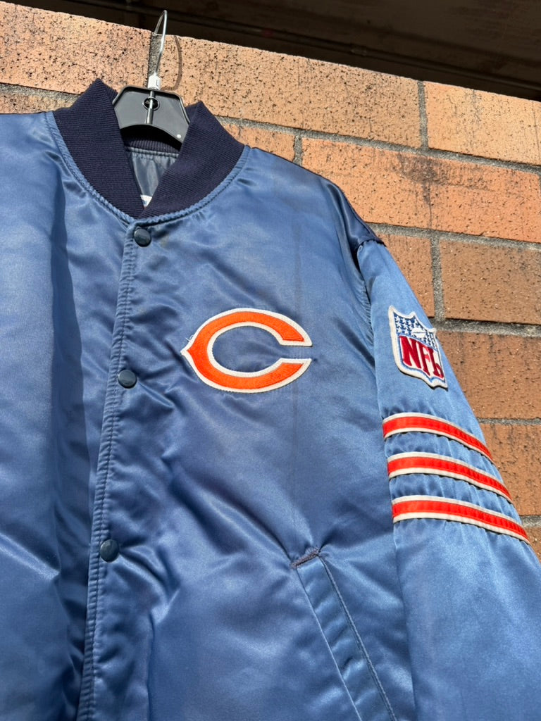 90s Starter Chicago Bears Satin Bomber Jacket Sz L