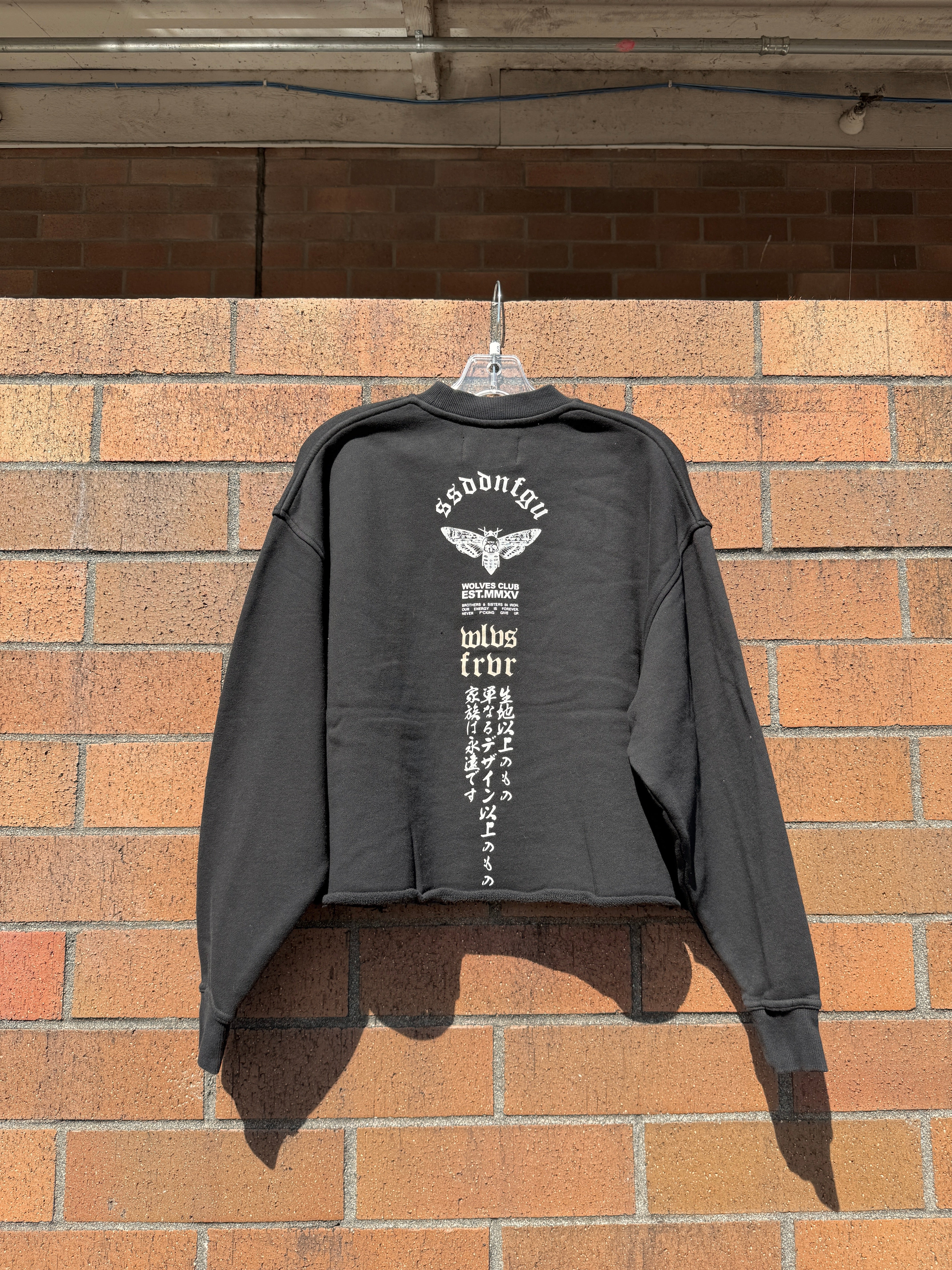 Darc Sport Hannya Inferno Raw Hem Box Cut Crewneck Black Sun Fade Size Small