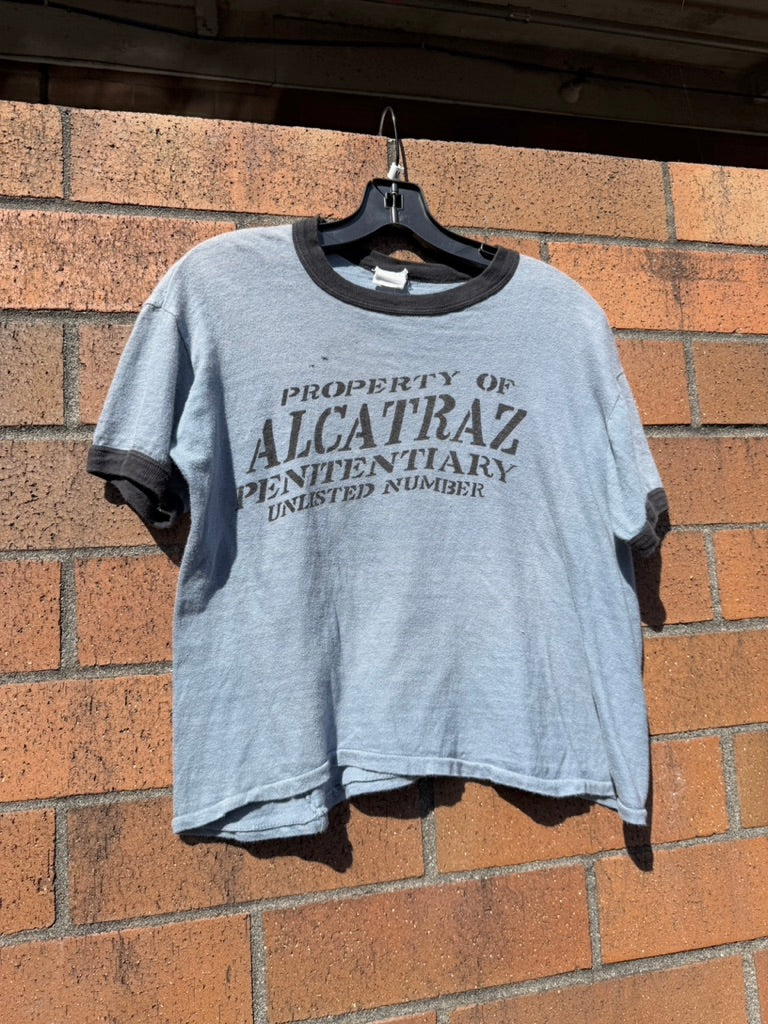 80s Property of Alcatraz Box Fit Tee Sz M