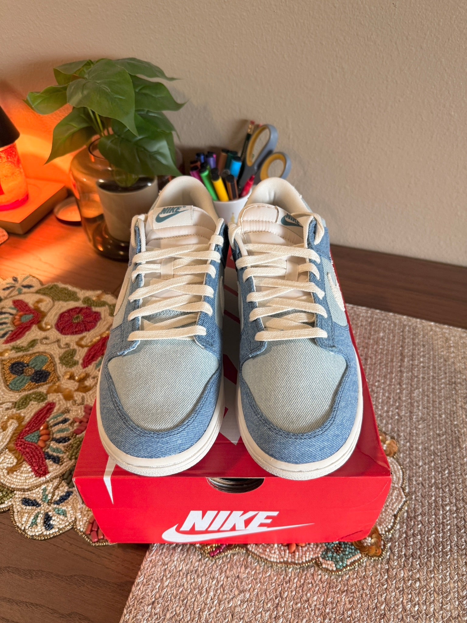 Nike Dunk Low Smokey Blue Denim Size 10.5M / 12W