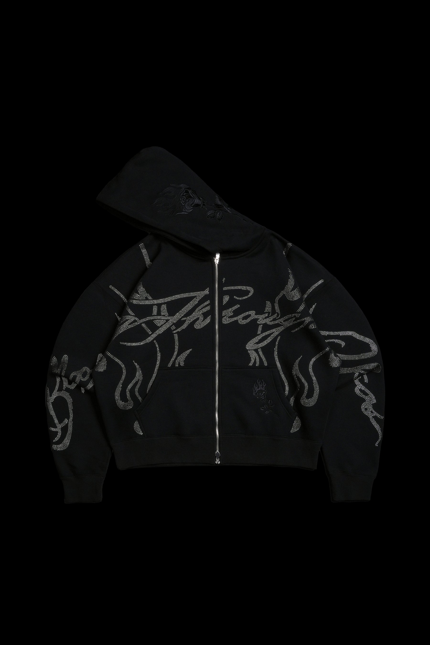 Civil Regime Trail Of Ashes Zip Up Hoodie Black Sz L