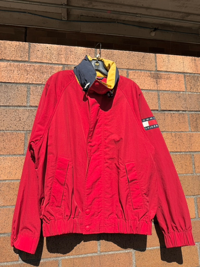 90s Tommy Hilfiger Red Flag Jacket Sz Small