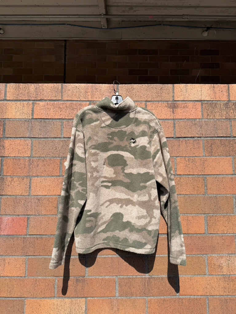 Y2K Cabelas Camo 1/4 Zip Fleece Jacket Size L