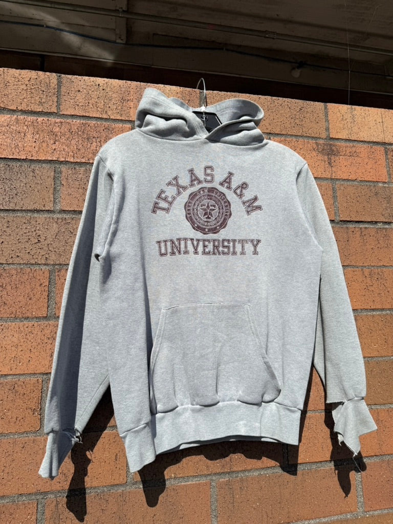 80s Texas A&M University Grey Hoodie Sz M
