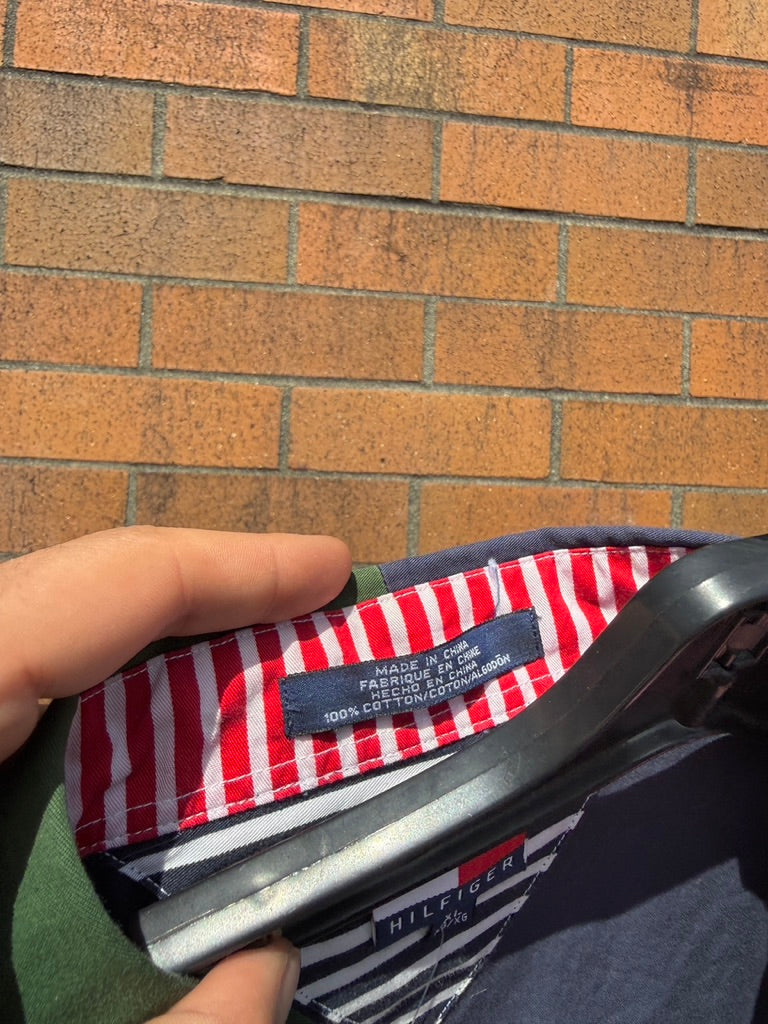 Y2K Tommy Hilfiger AOP Long Sleeve Flag Button Up Size XL