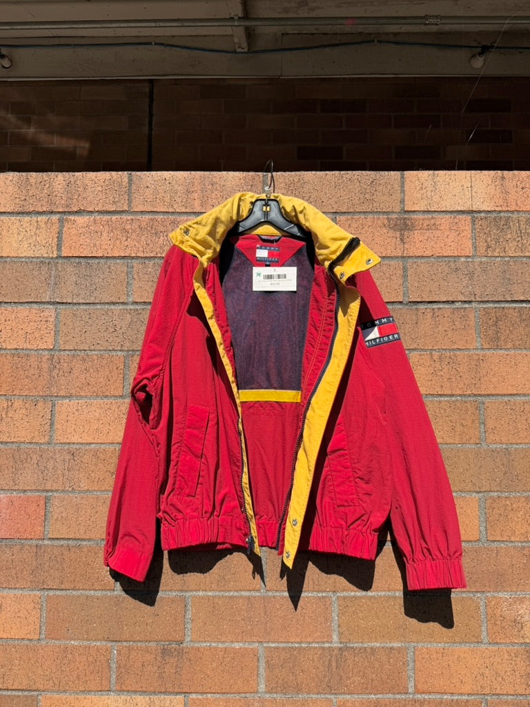 90s Tommy Hilfiger Red Flag Jacket Sz Small