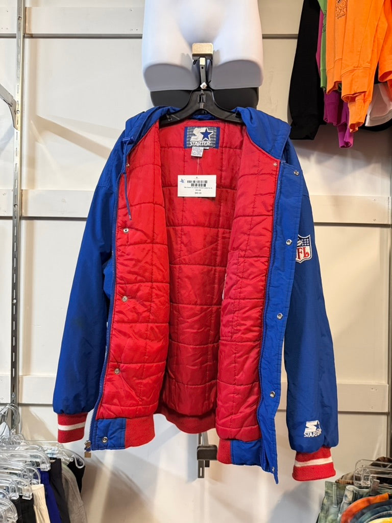 90s Starter NY Giants Hooded Jacket Sz XL