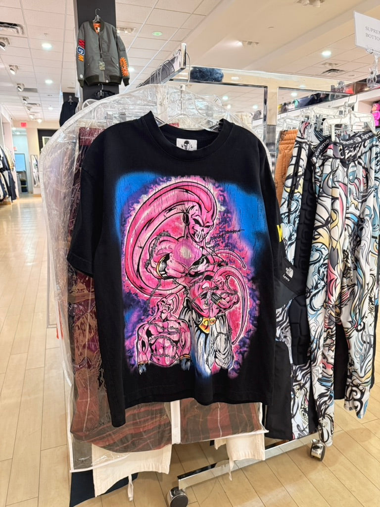 Warren Lotas x DBZ Pink Guy (Majin Buu) Tee Black Size M USED
