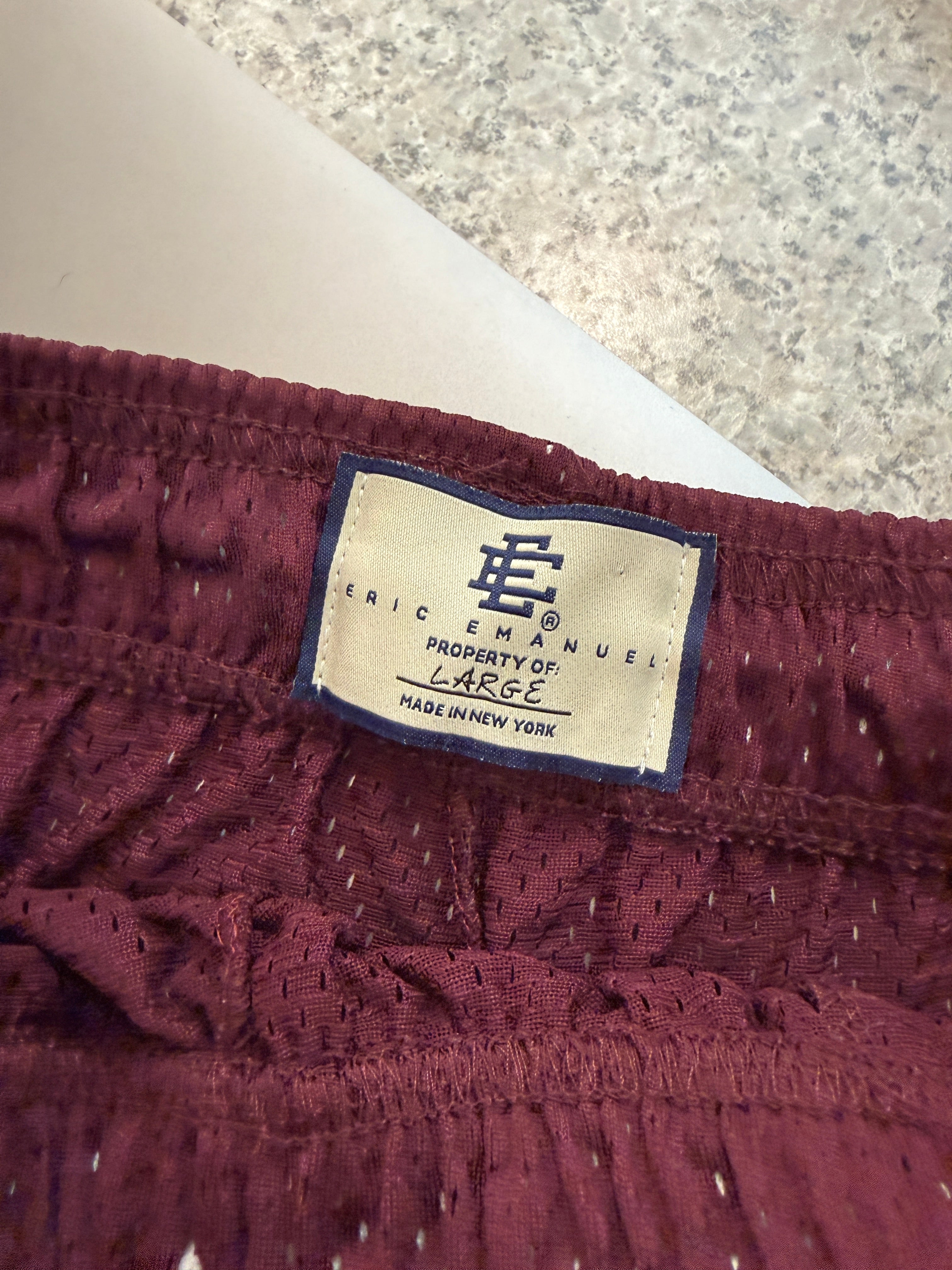 Eric Emanuel EE Basic Short Burgundy / Blue Size L USED