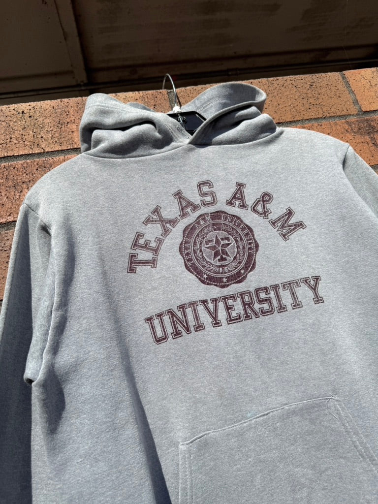 80s Texas A&M University Grey Hoodie Sz M