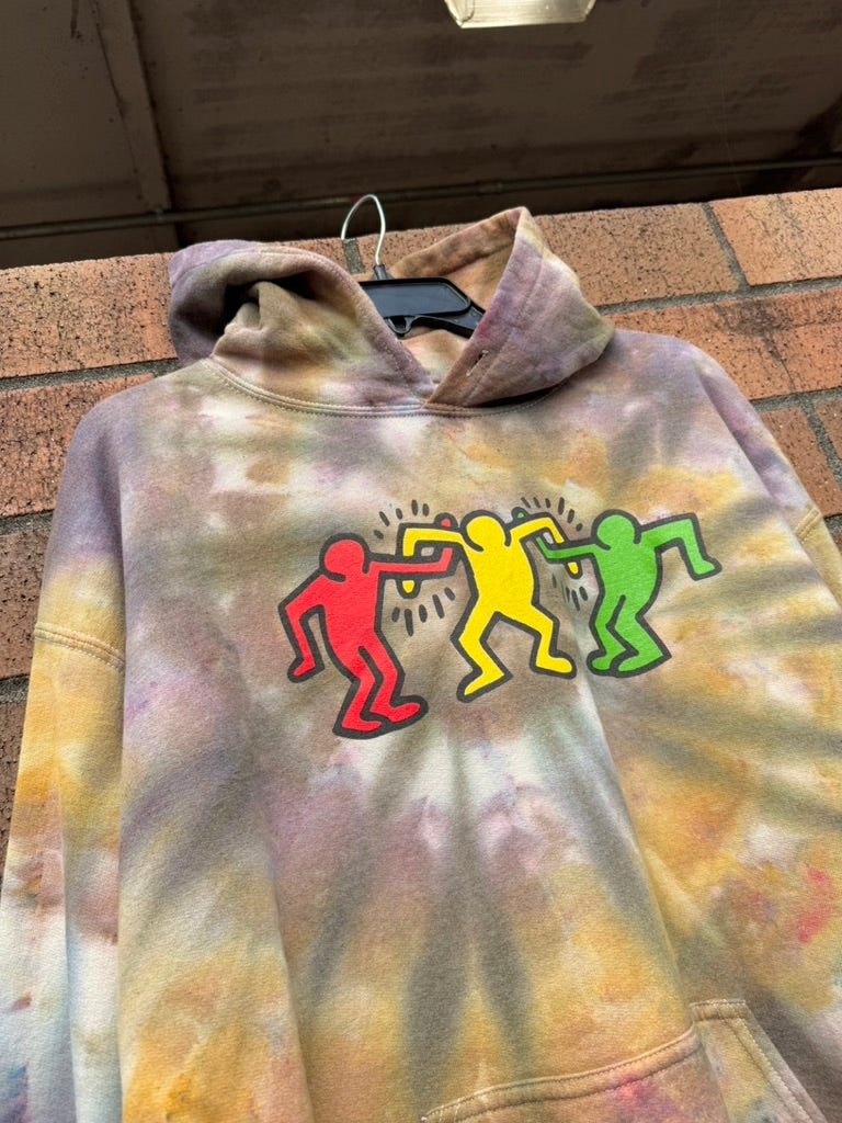 Keith Haring Friends Hand Dyed Hoodie Size L