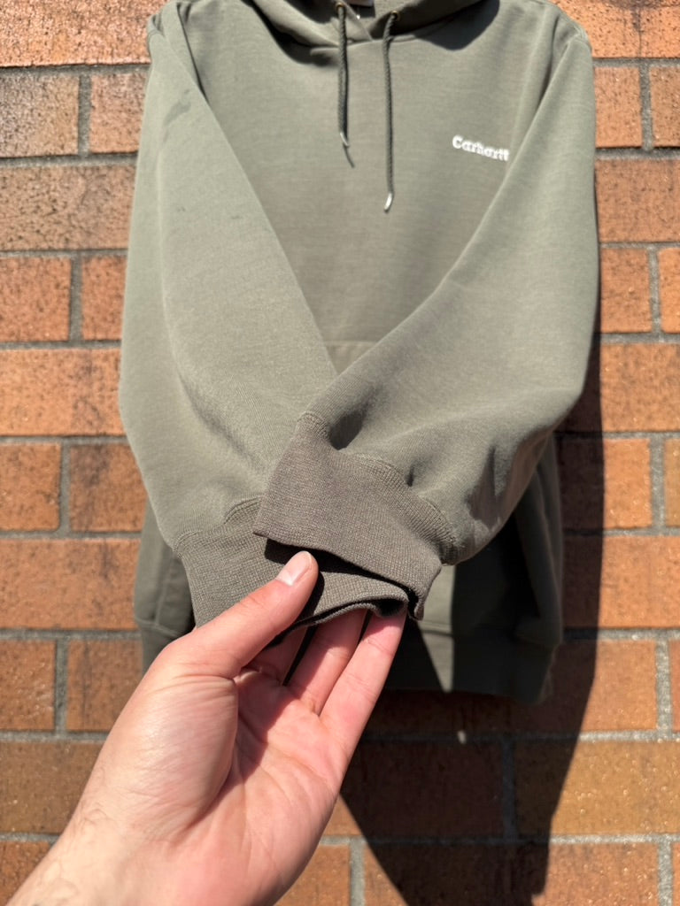 Y2K Carhartt Thrashed Olive Green Hoodie Size L
