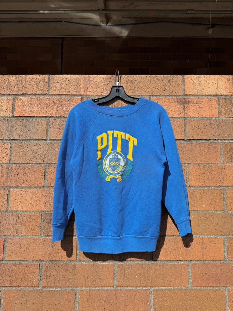 80s Pitt Panthers Blue Crewneck Sz M