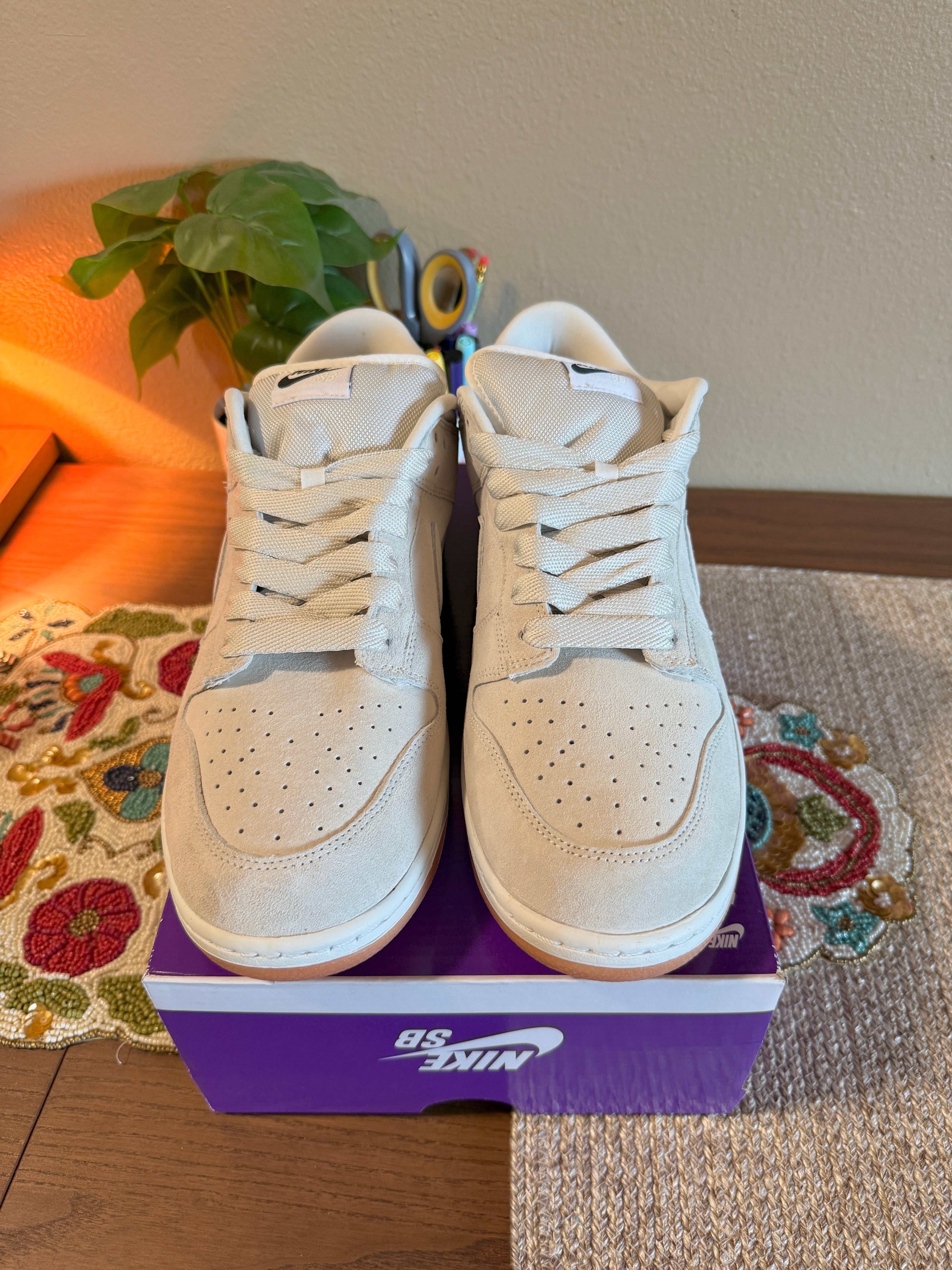Nike SB Dunk Low Pro B Pale Ivory Size 15 MISSING LID