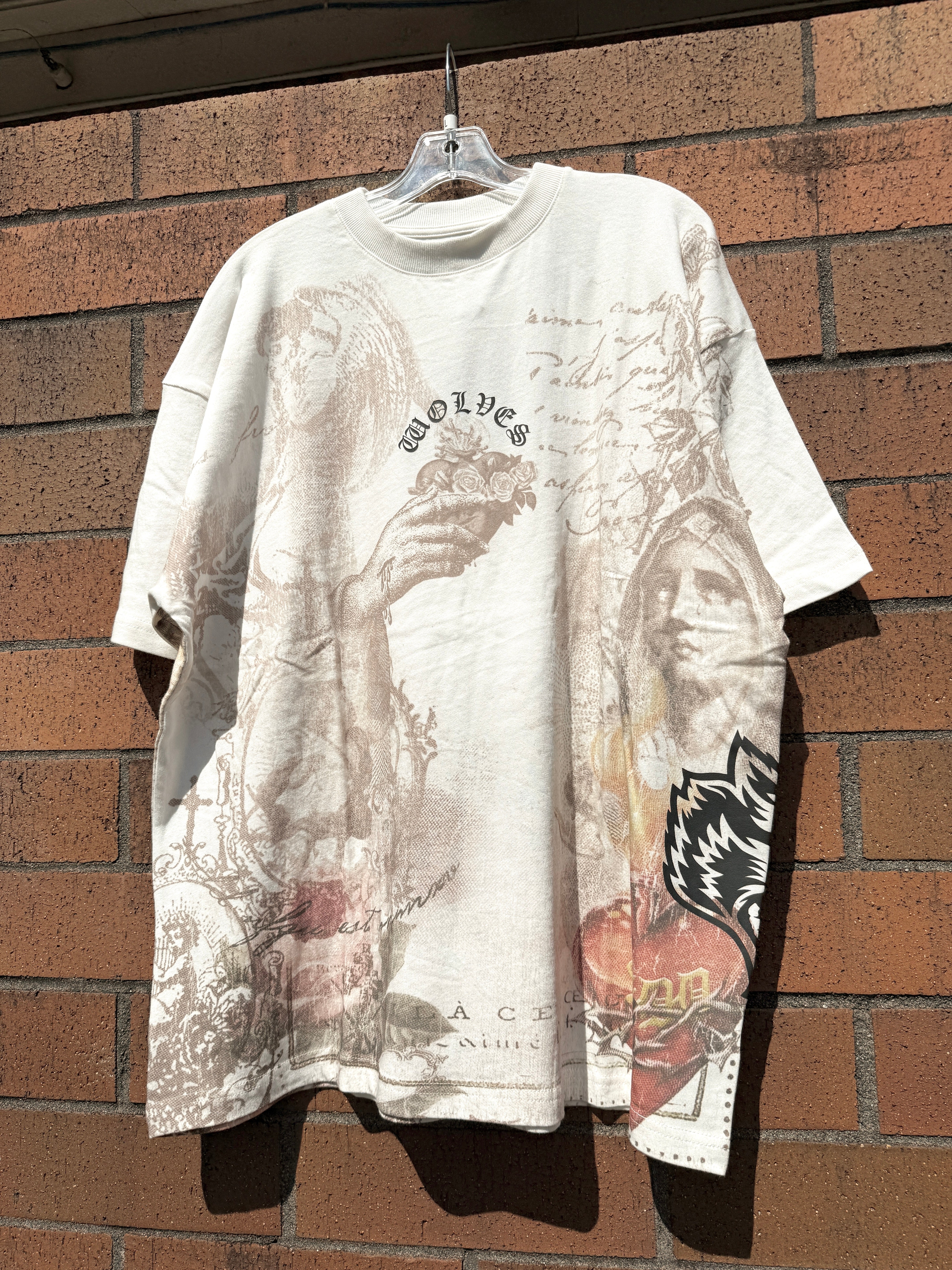 Darc Sport Heart of Thorns Oversized Tee Cream Size L