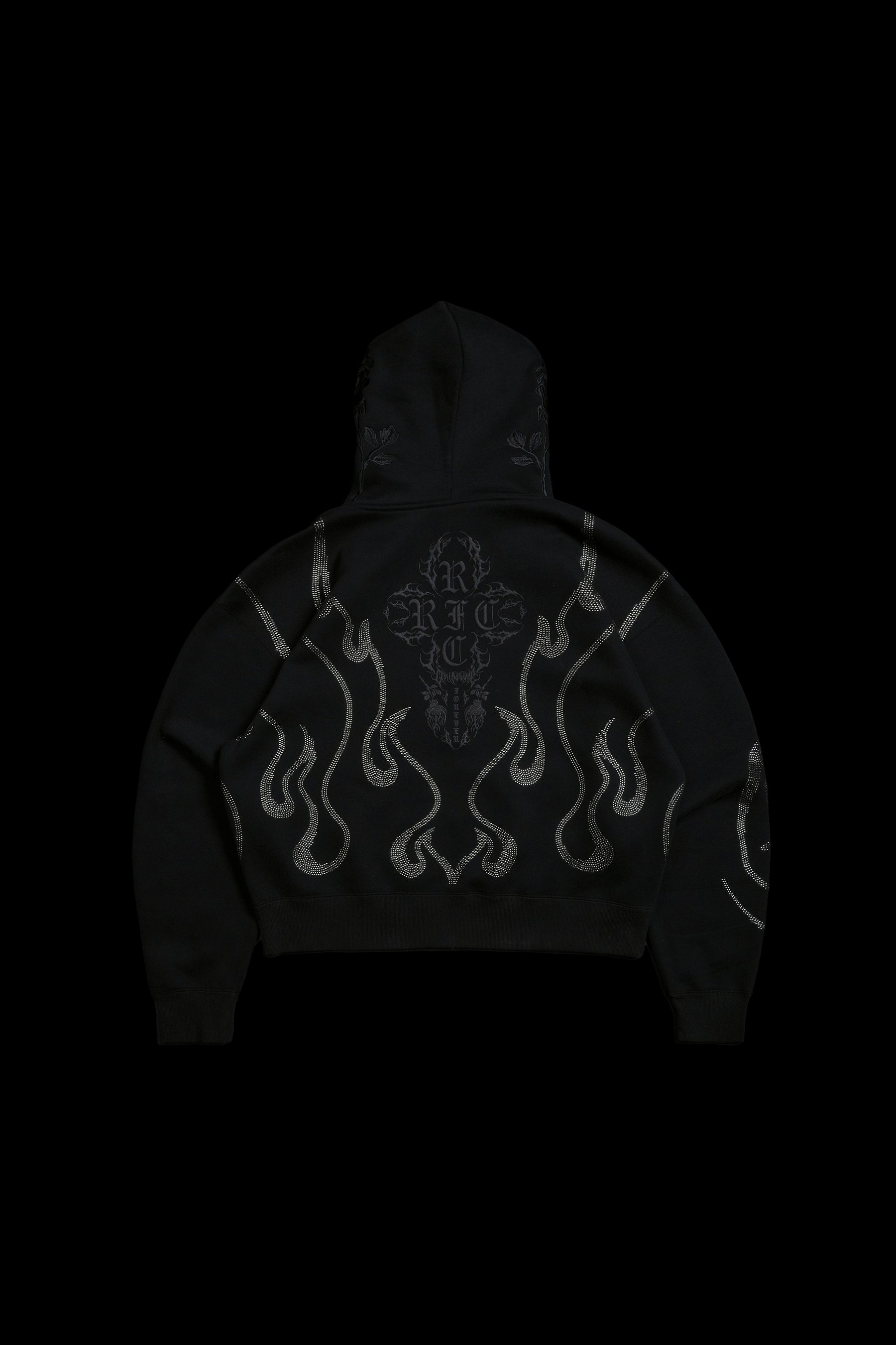 Civil Regime Trail Of Ashes Zip Up Hoodie Black Sz XL