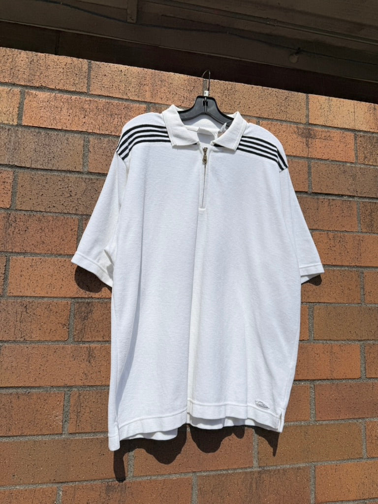 90s Quiksilver White Short Sleeve French Terry Top Size M