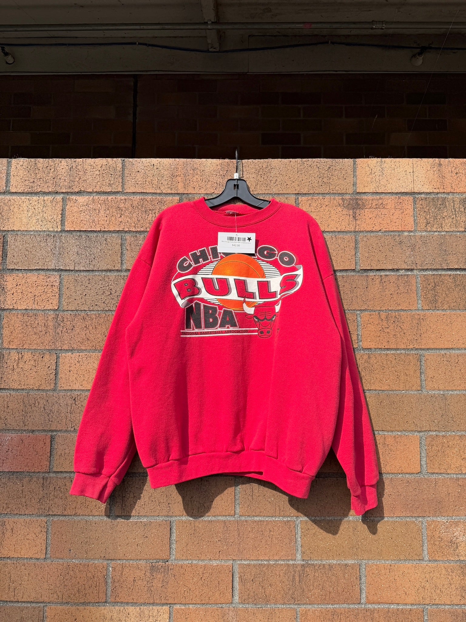 90s Chicago Bulls Red NBA Crewneck Sz L