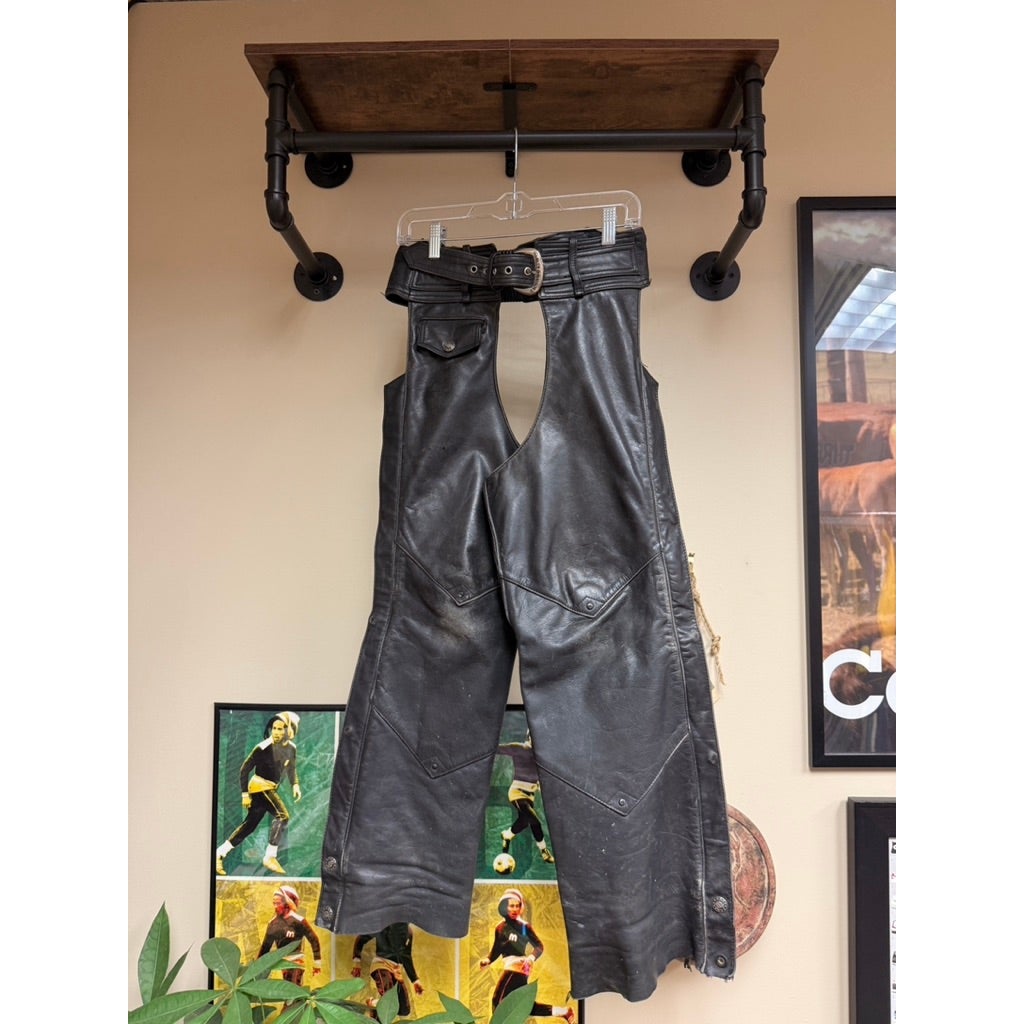 90s Harley Davidson Black Leather Chaps