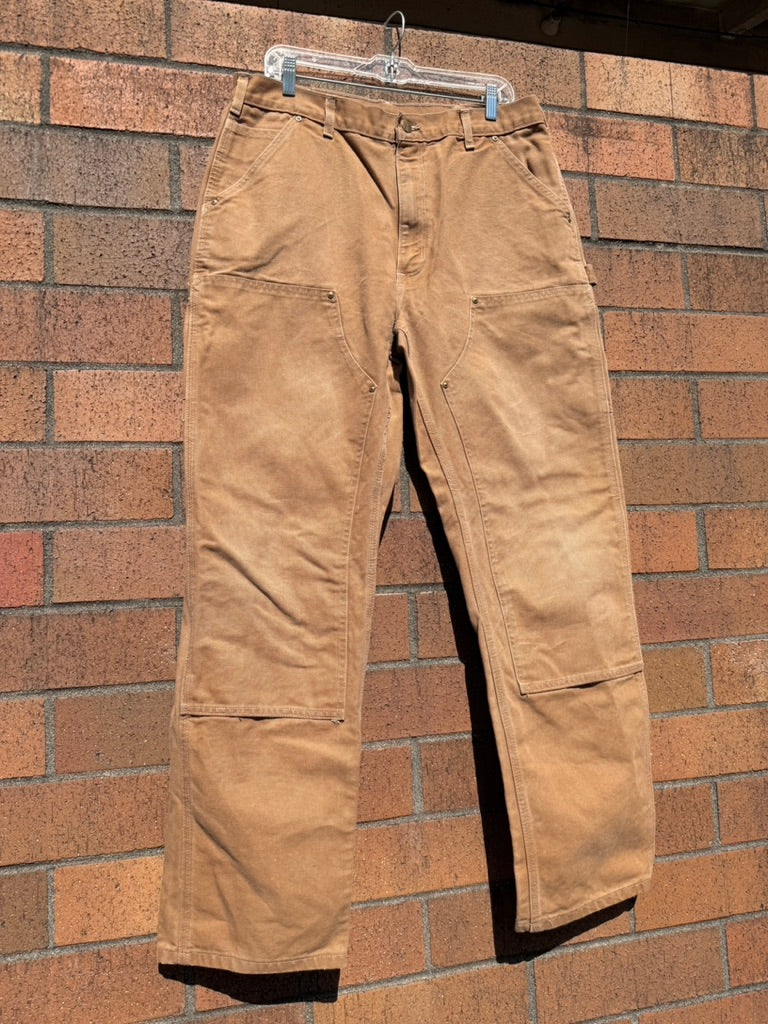 2011 Carhartt Brown Dungaree Fit Double Knees Size 36x34