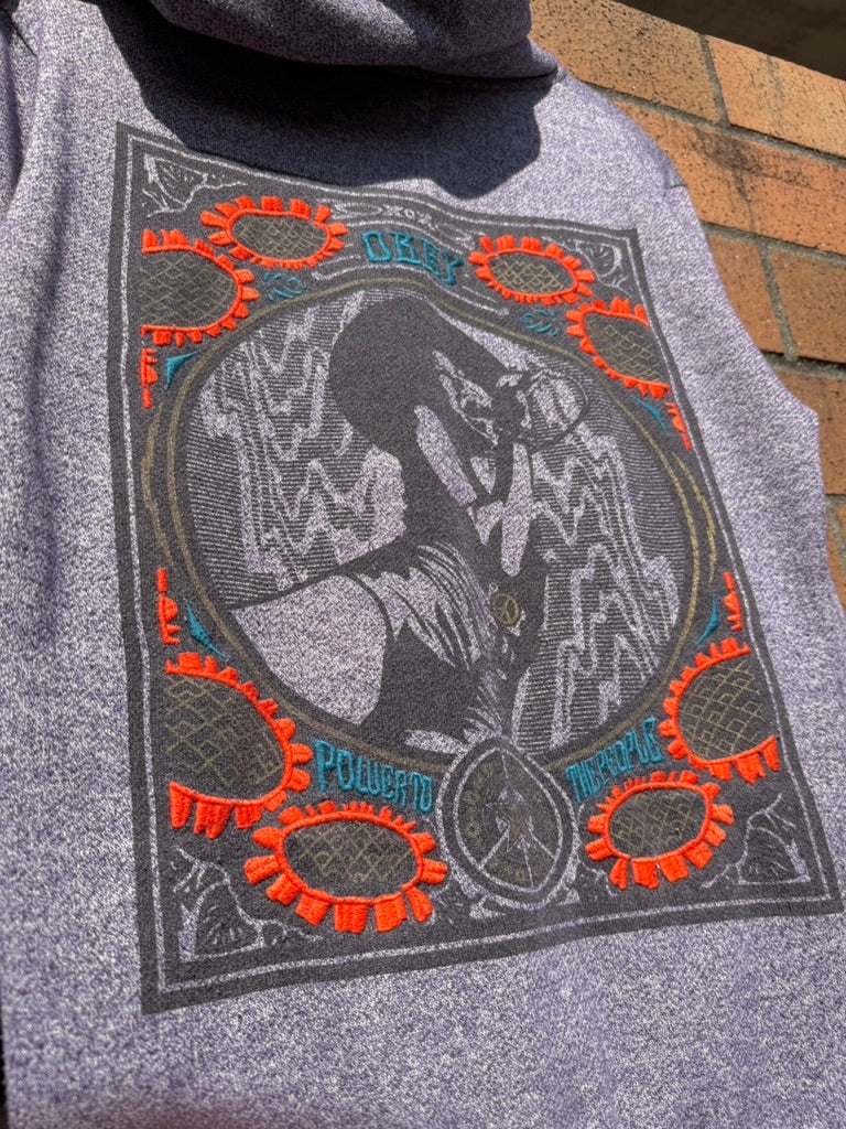Women's Y2K Obey Power to the People Zip Up Hoodie Sz M