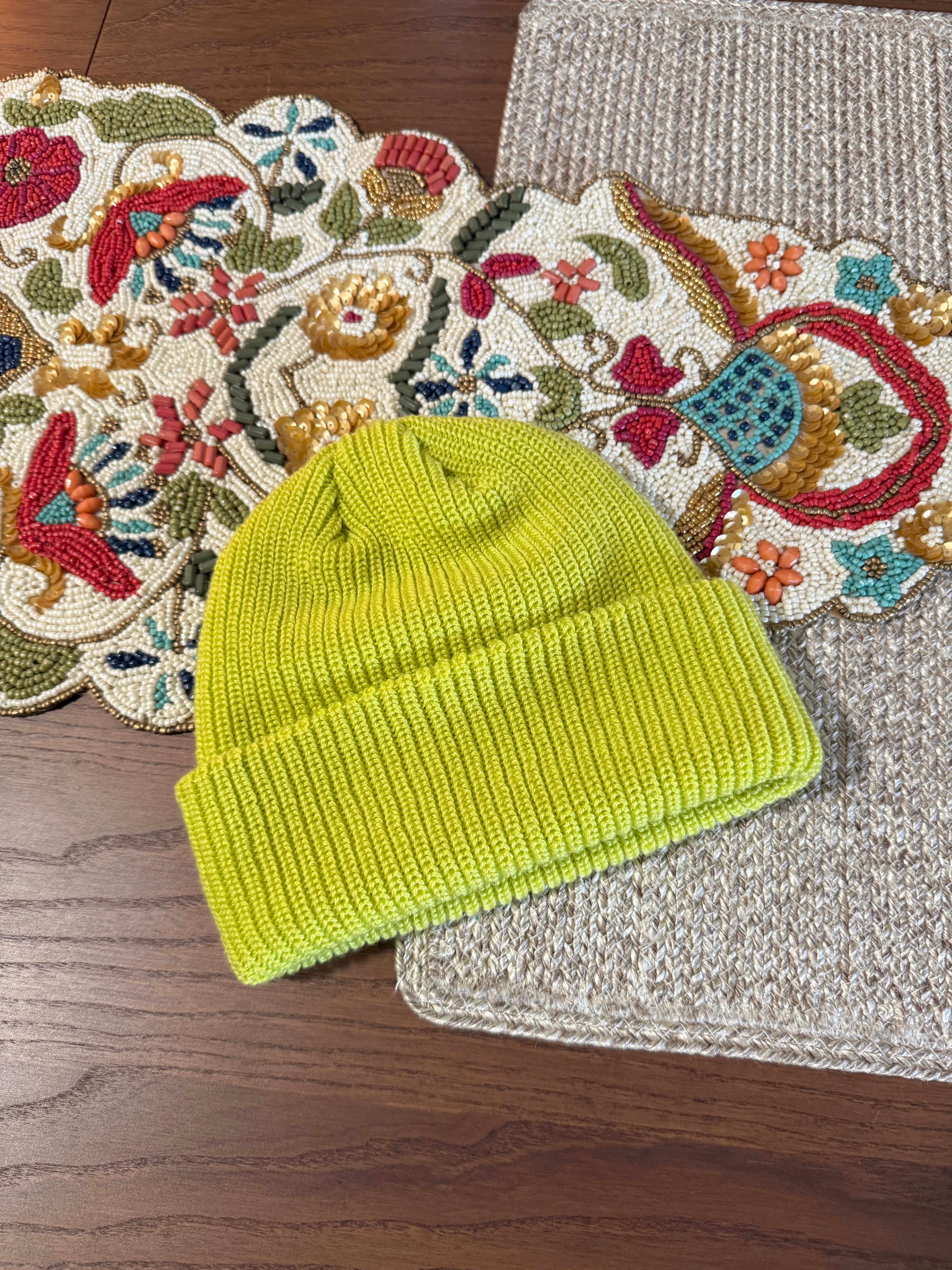 Supreme Loose Gauge Beanie Lime FW24 USED