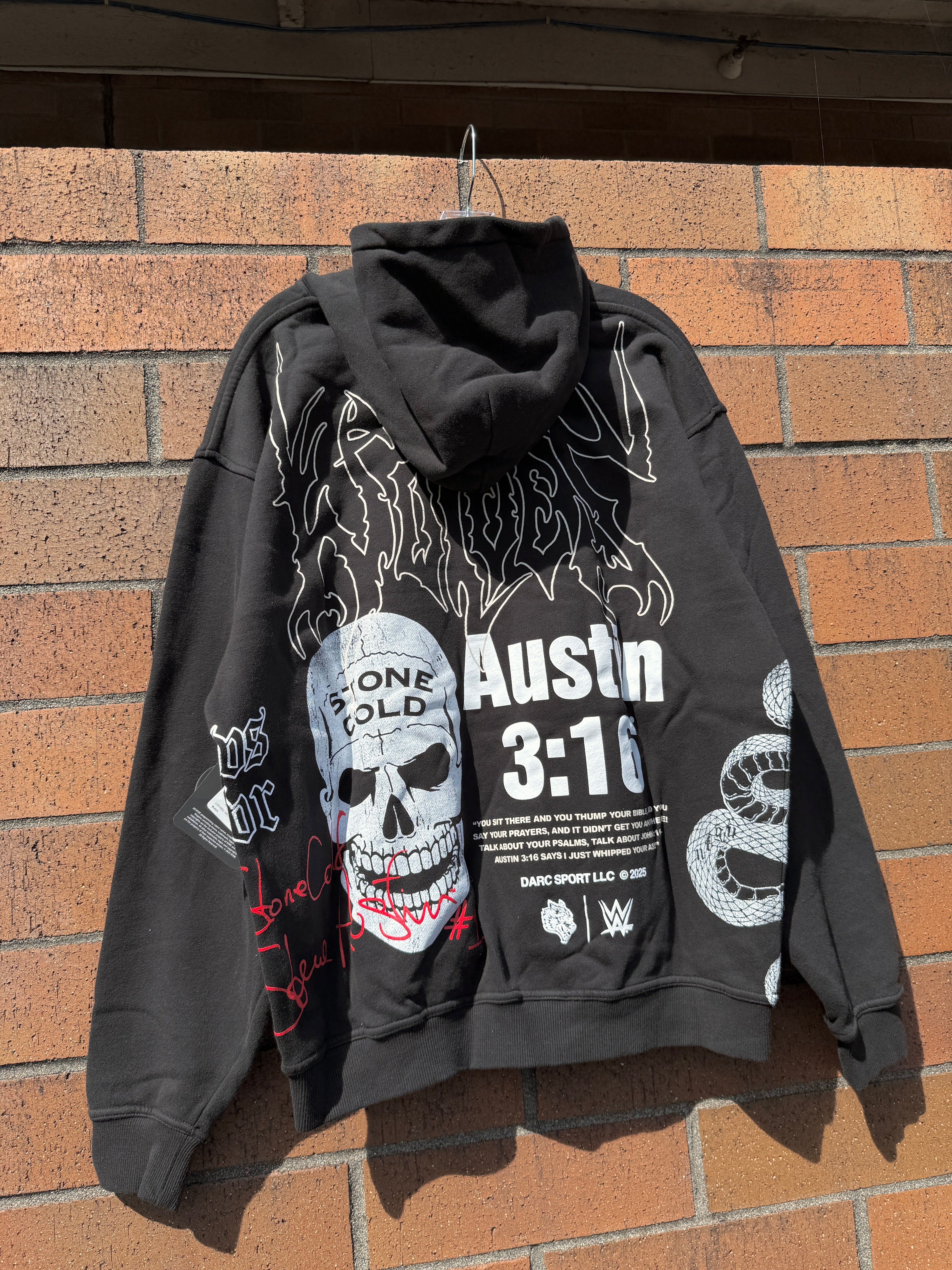 Darc Sport x WWE Austin 3:16 Pierce Hoodie Black Size L