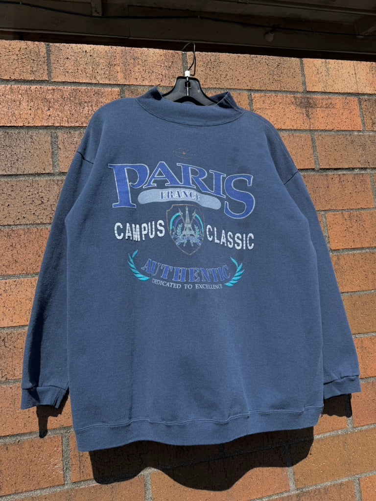 90s Paris Campus Classic Tourist Crewneck Size L