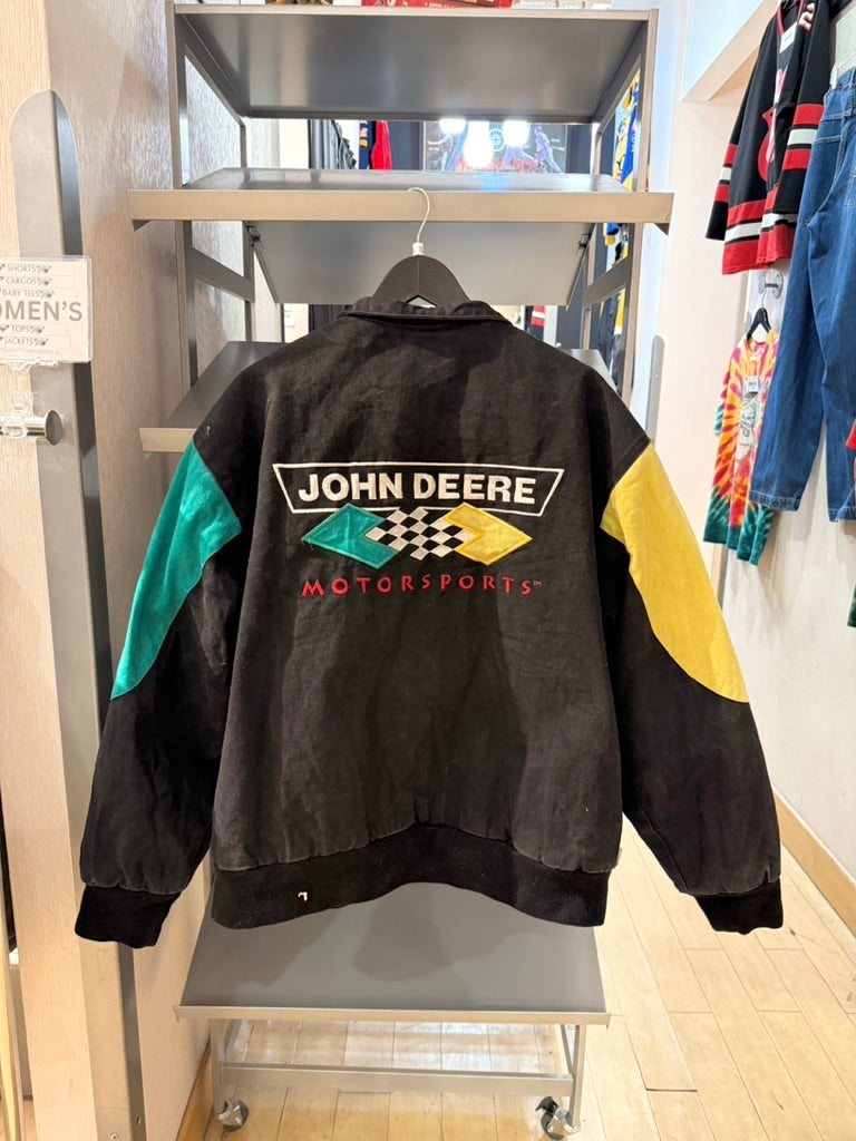 90s Jeff Hamilton Chad Little John Deere Nascar Jacket SZ XL