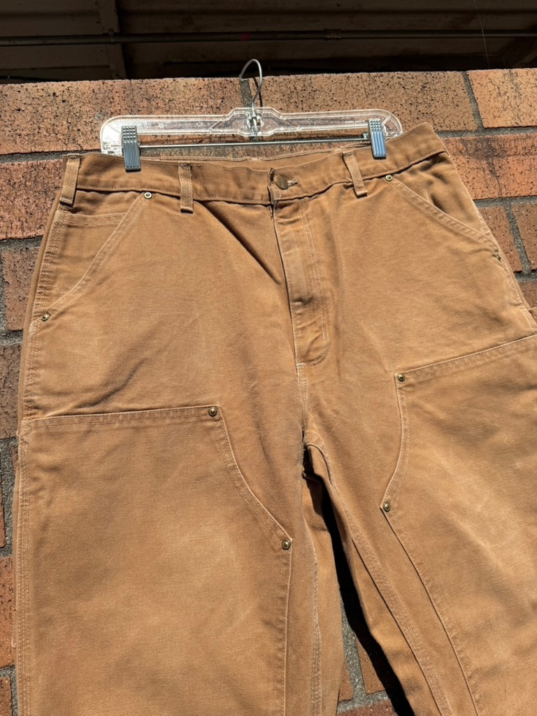 2011 Carhartt Brown Dungaree Fit Double Knees Size 36x34