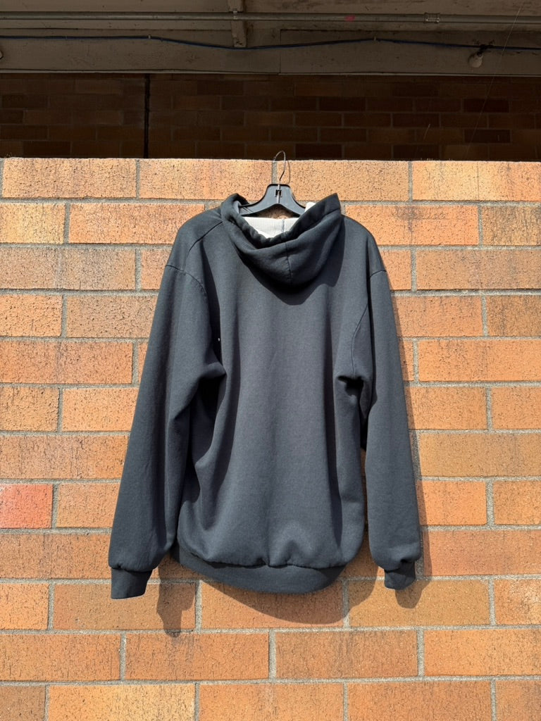 90s Muleskins Black Waffle Lined Zip Up Hoodie Sz XL