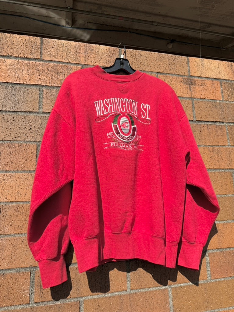90s WSU Cougars Midwest Embroidery Crewneck Sz L