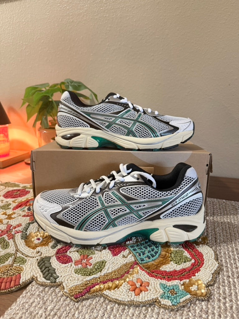 Asics GT-2160 White Jasper Green Size 8