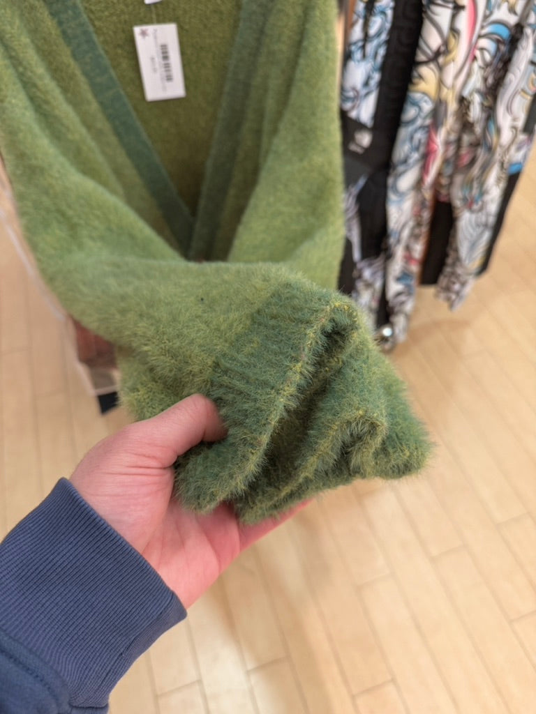 Collusion Green Fluffy Cardigan Size L