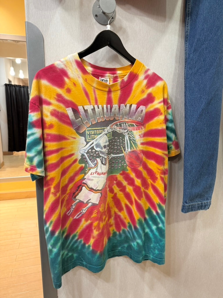 1992 Grateful Dead Lithuania Team Tie Dye Anvil Tee Sz XL