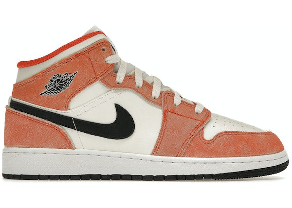 Jordan 1 Mid SE Orange Suede (GS) No lid SZ 6.5