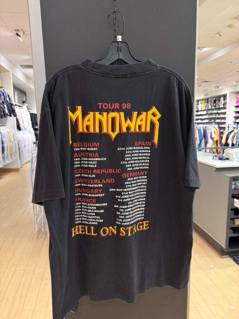 1998 Manowar Hell on Stage Tour Tee Sz XL