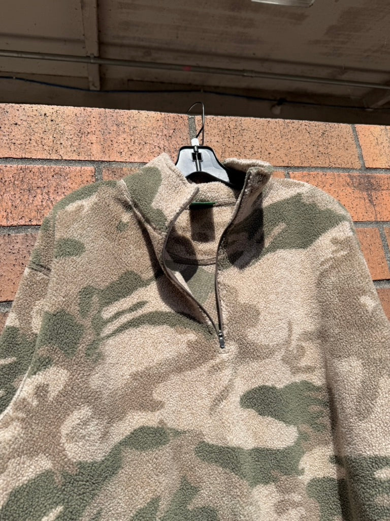 Y2K Cabelas Camo 1/4 Zip Fleece Jacket Size L