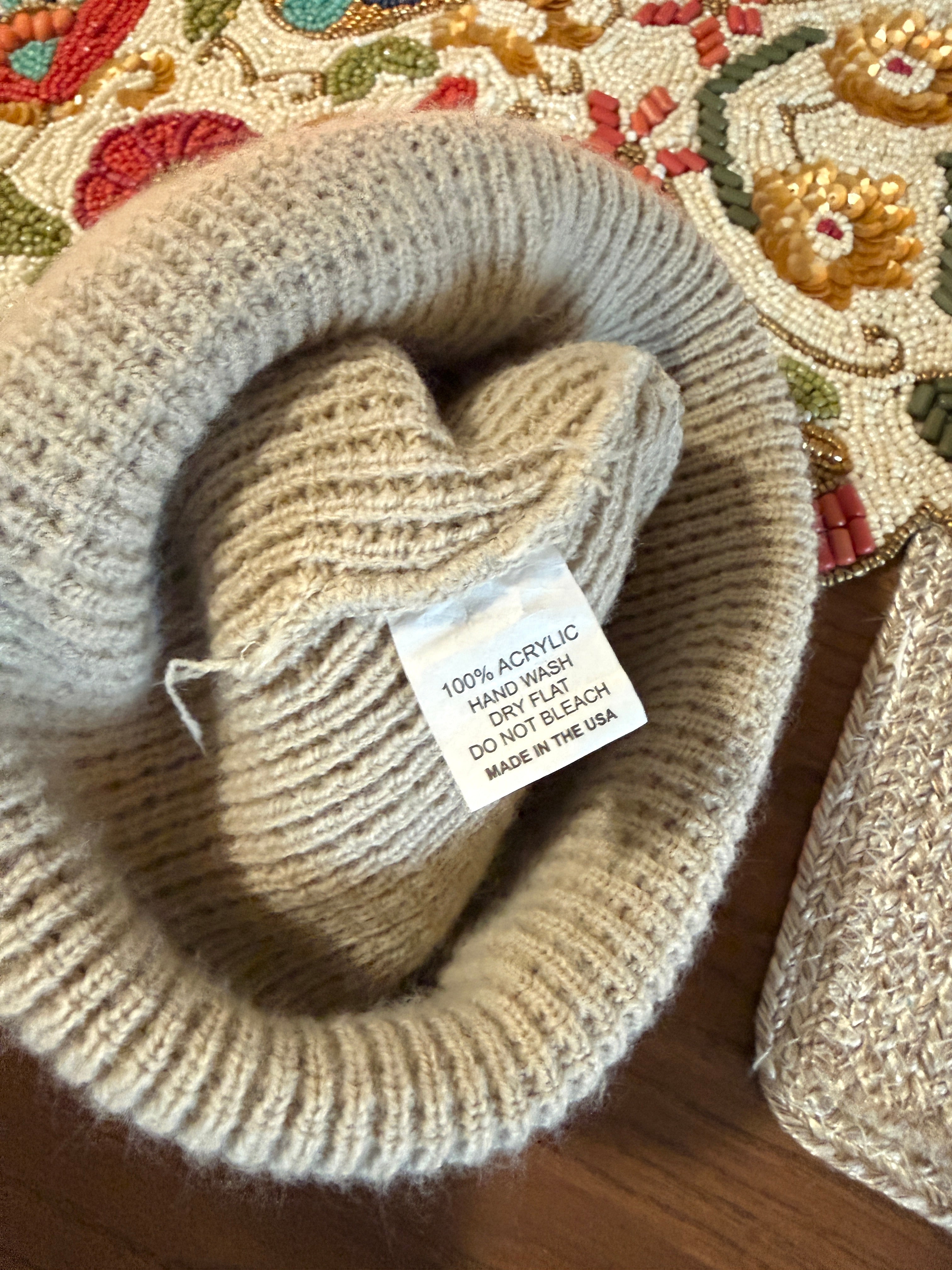 Aime Leon Dore Waffle Knit Unisphere Beanie Stone USED