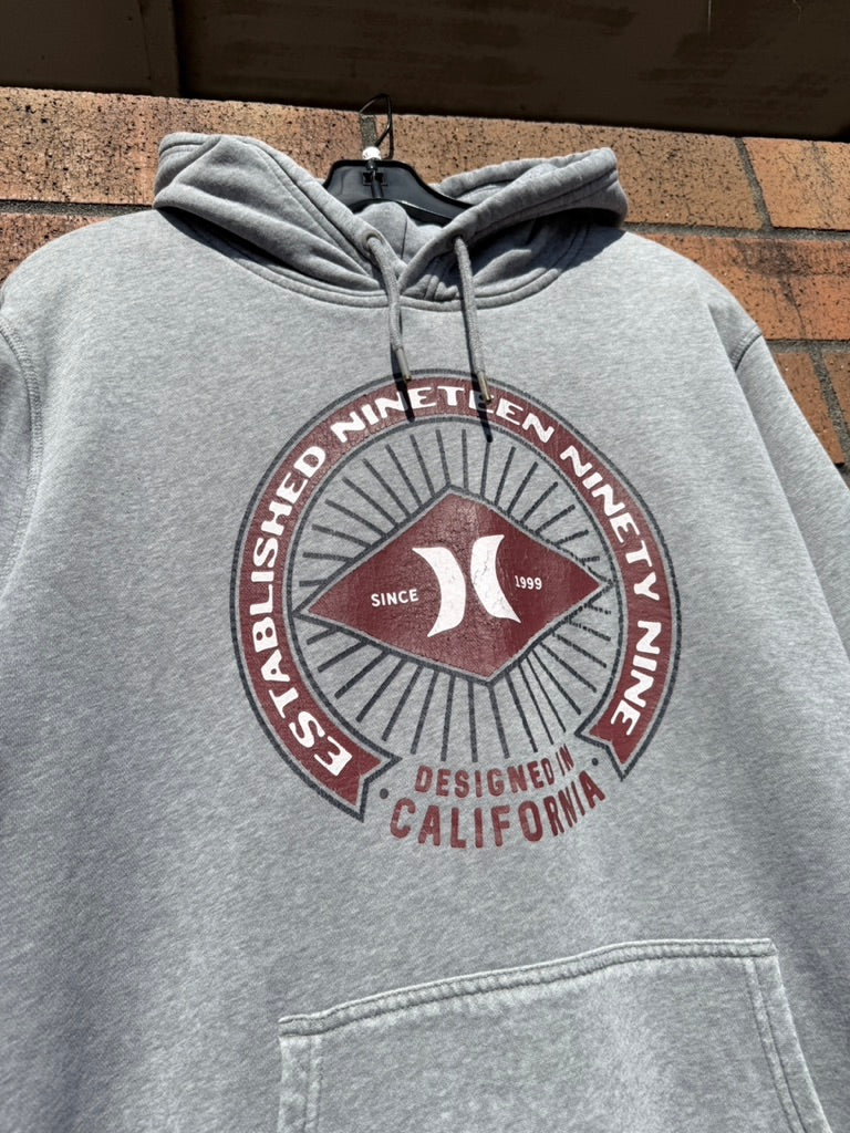 Hurley Established Hoodie Grey / Red Size XL