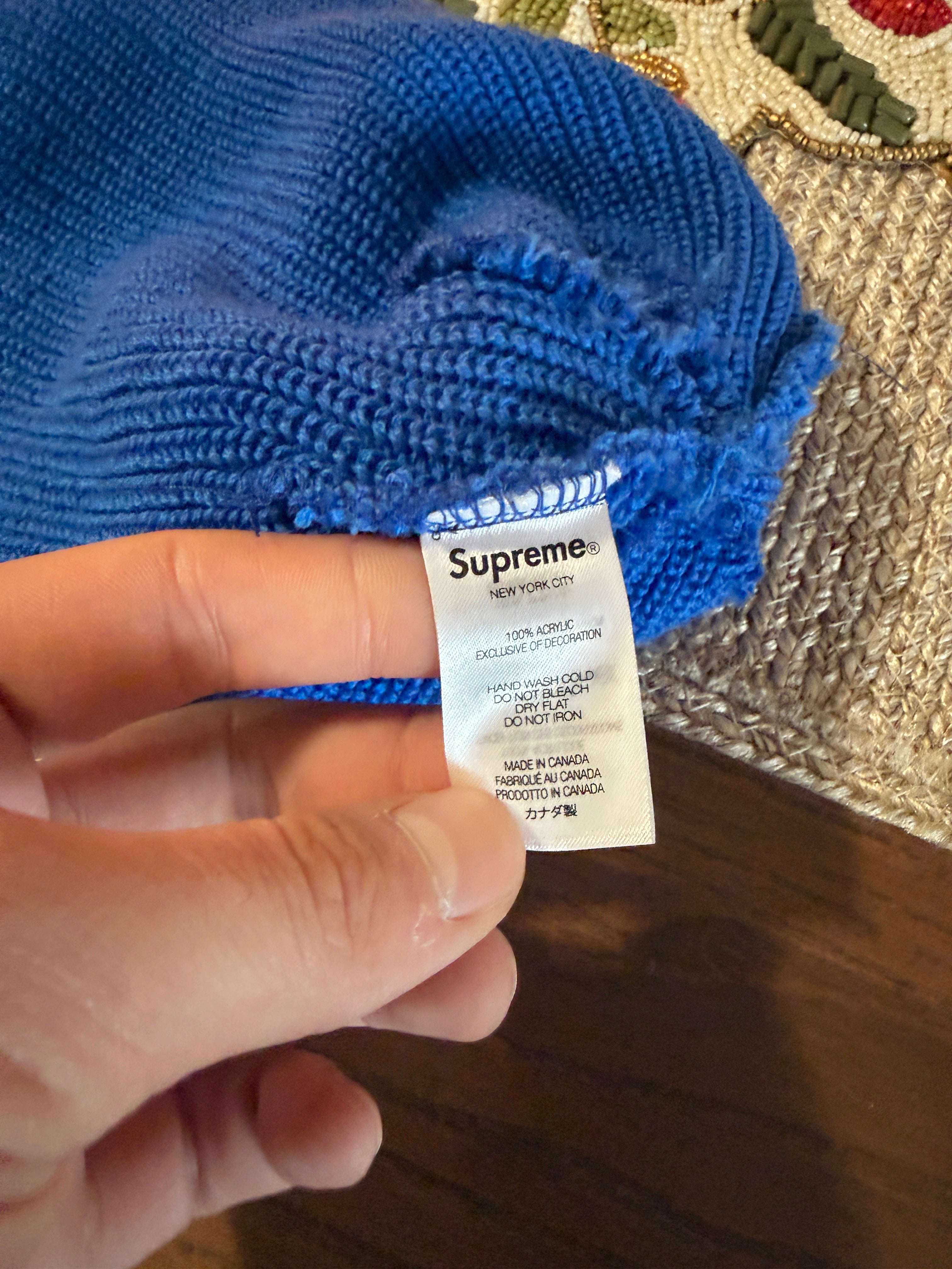 Supreme Loose Gauge Beanie Blue FW24 USED