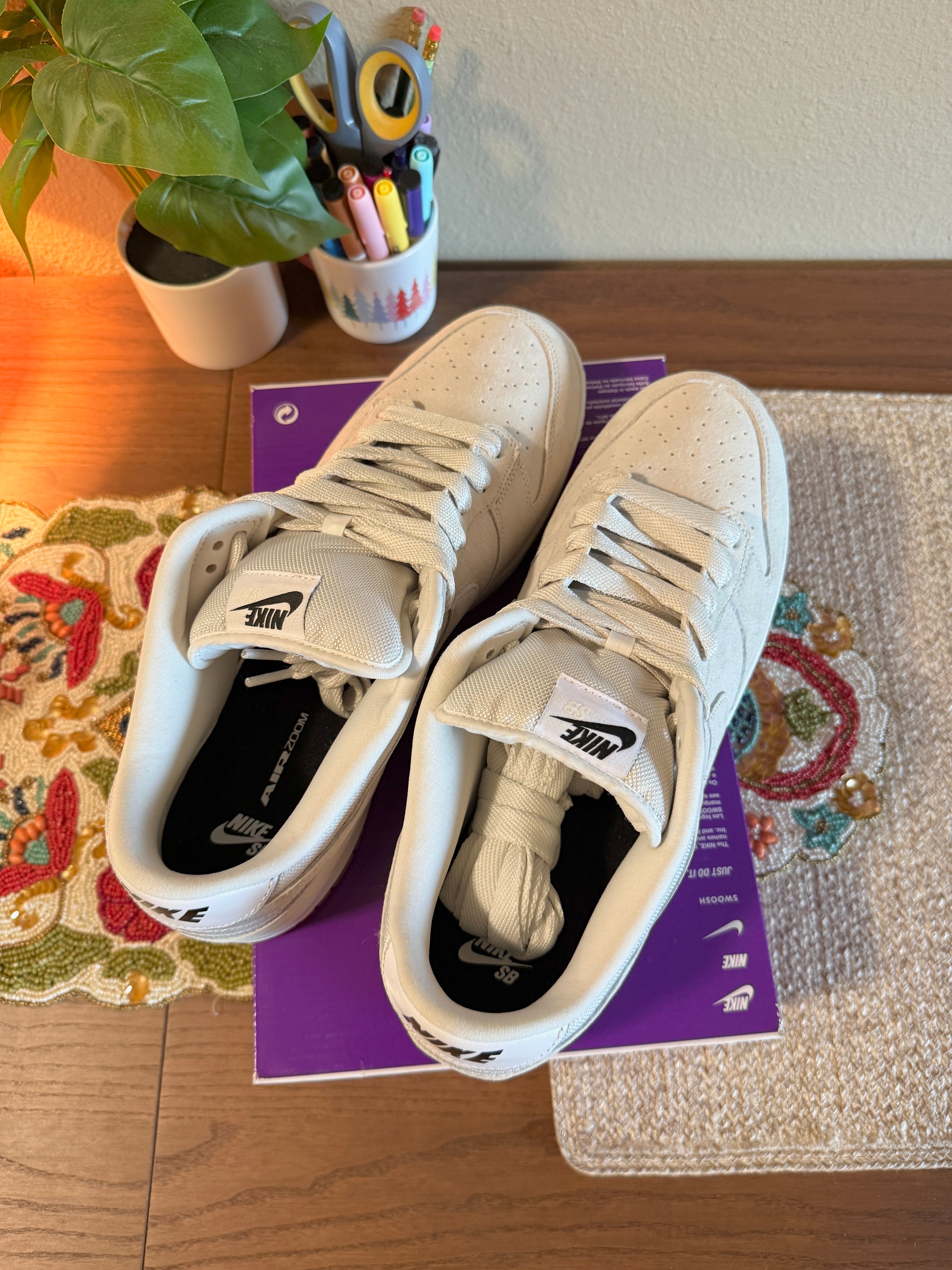 Nike SB Dunk Low Pro B Pale Ivory Size 15 MISSING LID