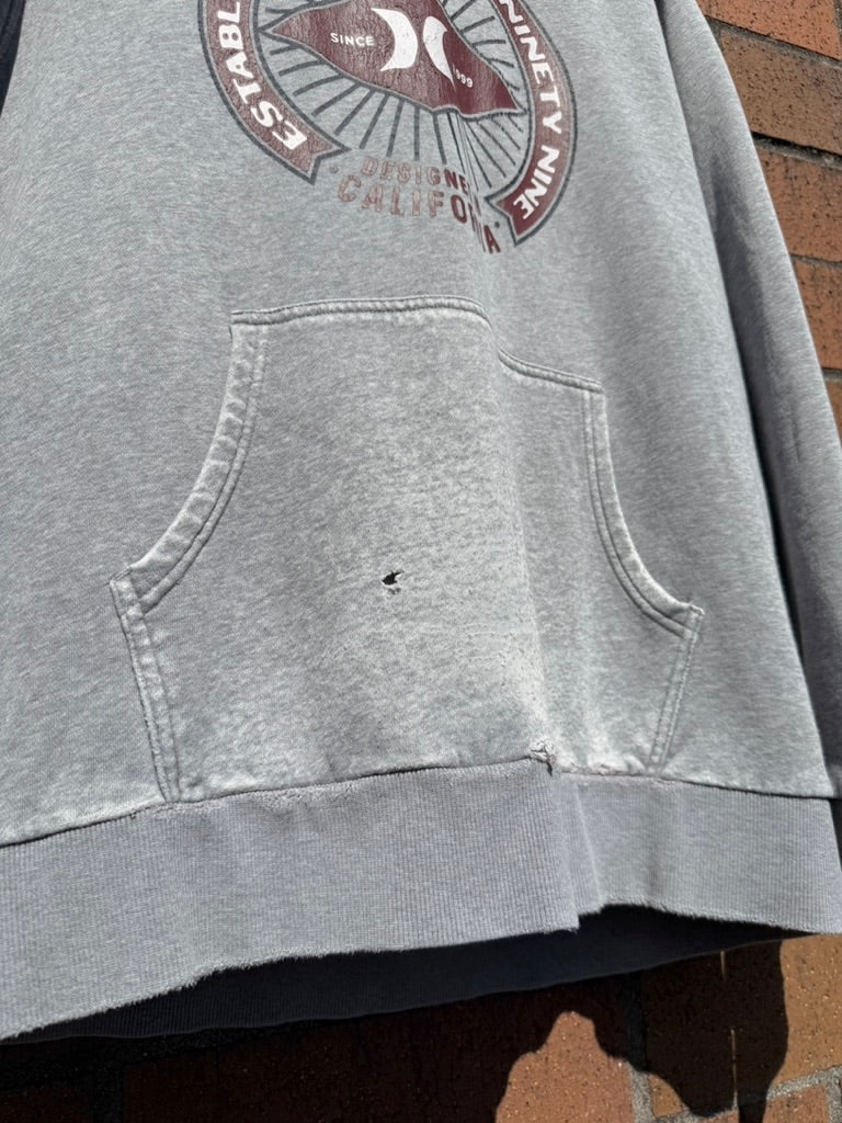Hurley Established Hoodie Grey / Red Size XL