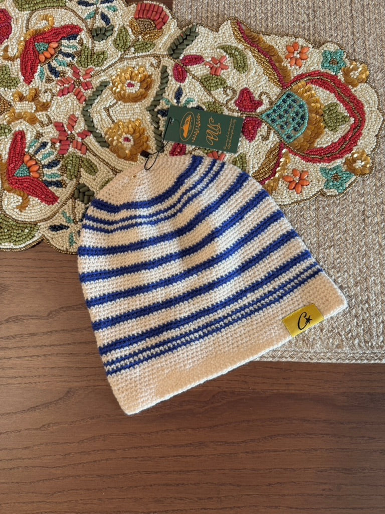 Corteiz Crochet Beanie Striped Blue SS23