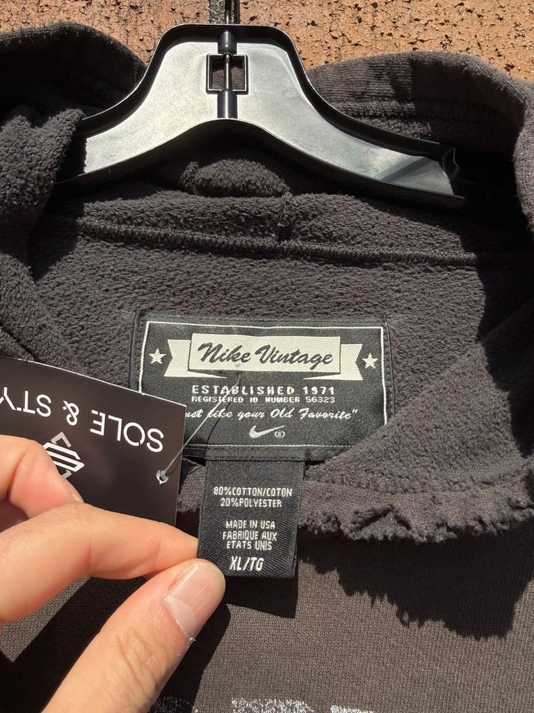 Y2K Nike Vintage Athletics Faded Black Hoodie Size XL