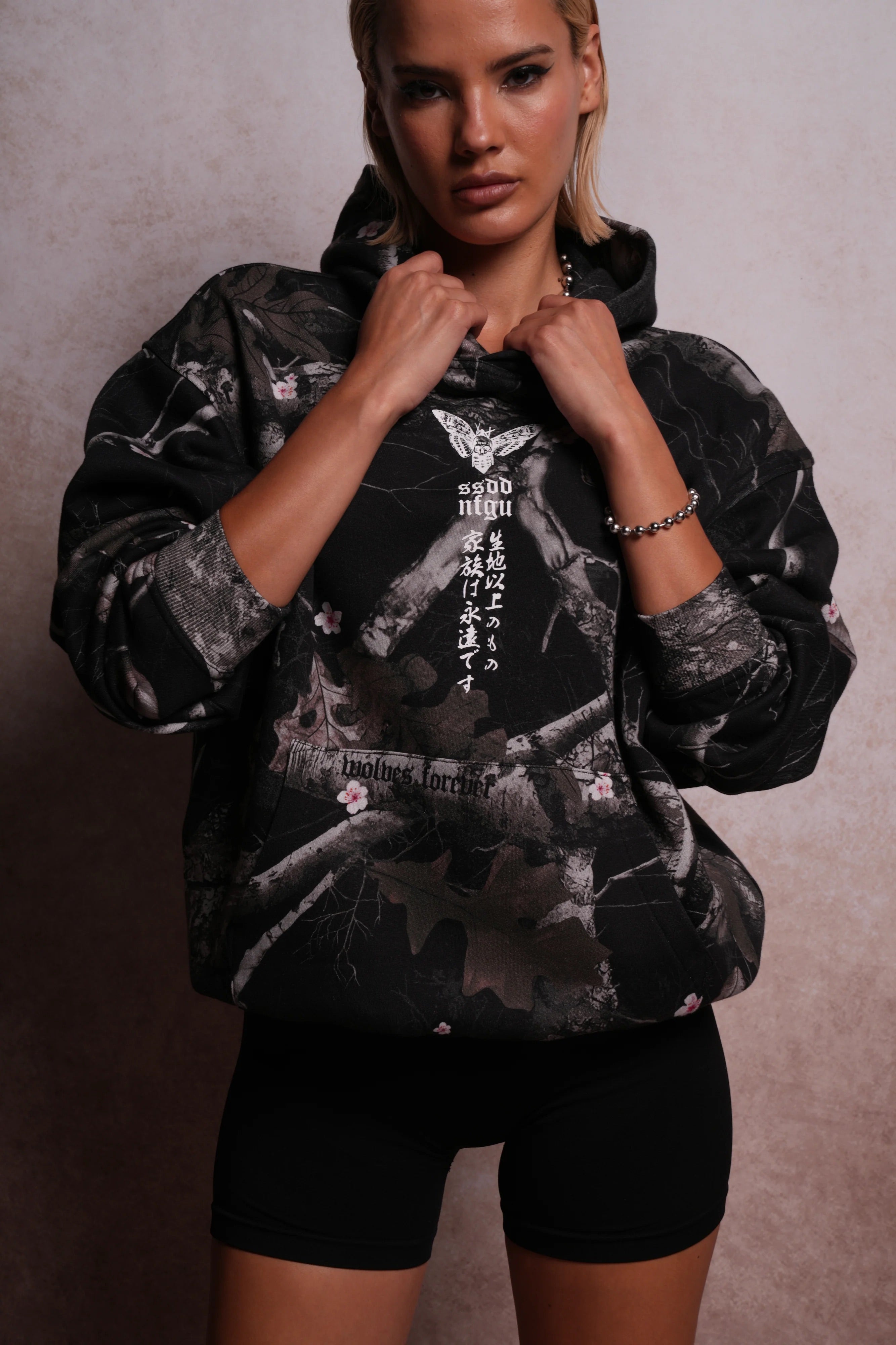 Women's Darc Sport Wolves Code Pierce Hoodie Blossom Camo Sz Small