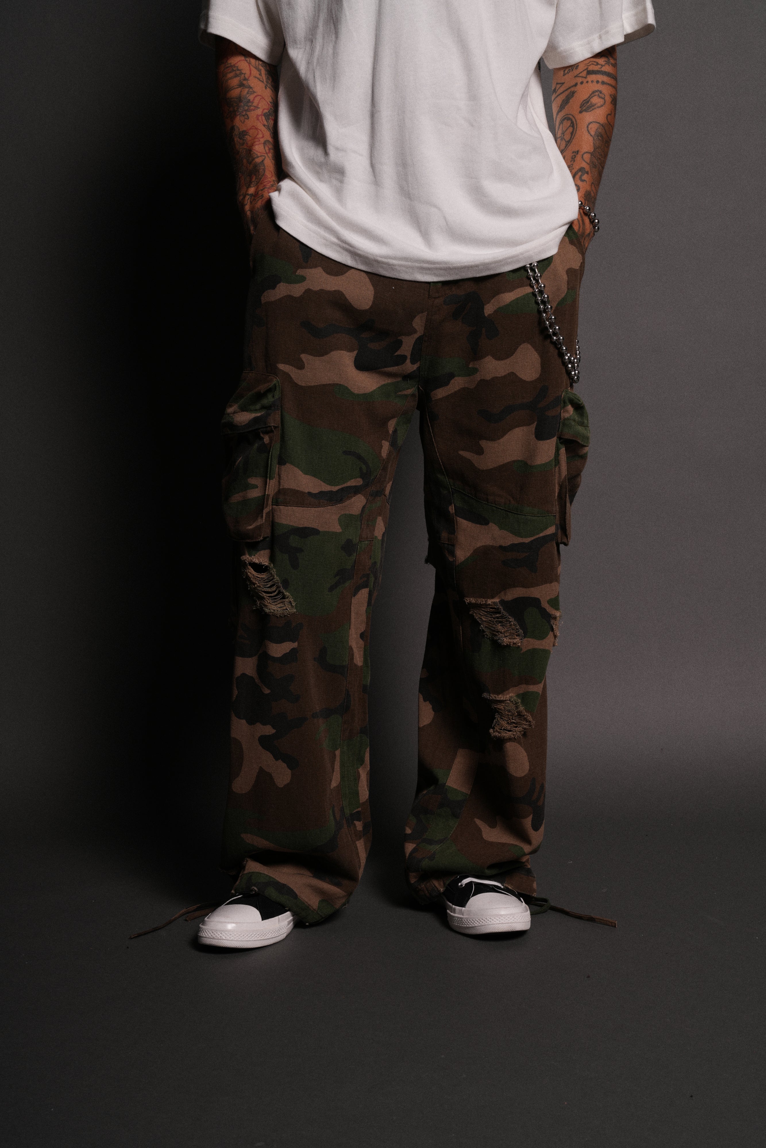 Darc Sport Wolf Chopper Duke Cargo Pants Woodland Camo Sz 34